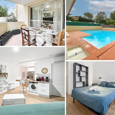 T2 35m2 Clim, Piscine, Balcon Et Parking Prive A 2 Pas Du Port Santa Lucia
