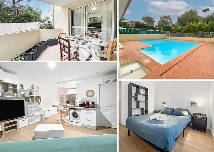 T2 35m2 Clim, Piscine, Balcon Et Parking Prive A 2 Pas Du Port Santa Lucia